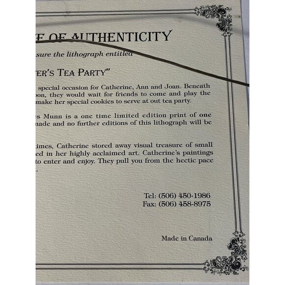 Catherine Karnes Munn Limited Edition Print – Sister’s Tea Party – Signed COA - Picture 9 of 14